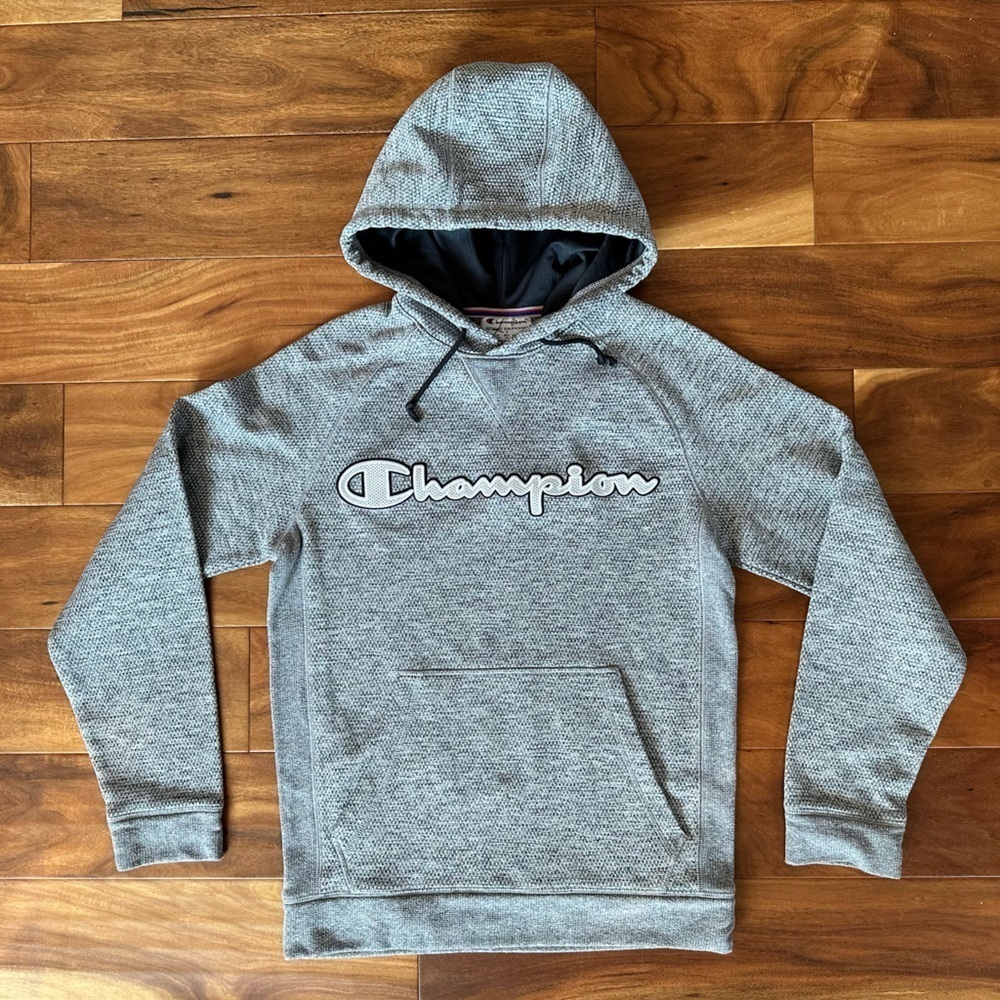Champion Heather Grey Hoodie Sweatshirt size Small